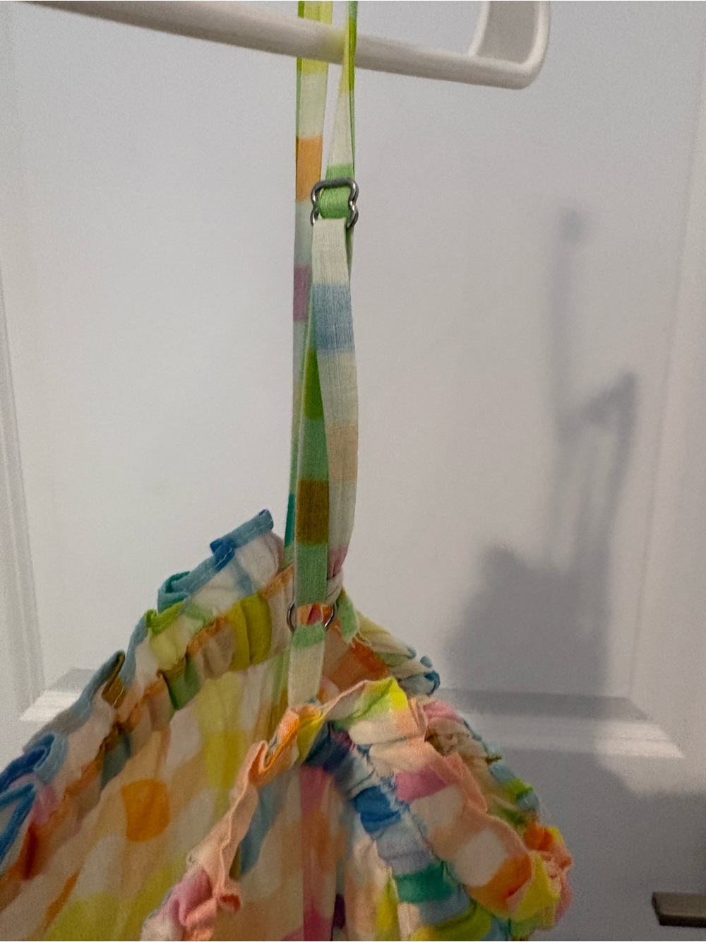 Pastel Gingham Tiered Maxi Dress with Smocked Waist - Picture 6 of 7